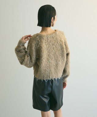 Green Parks armonia．シャギーショートカーディガン Beige