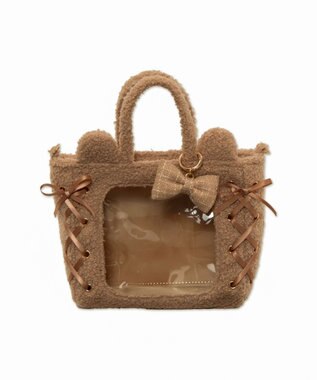 WEGO 【痛バ＆推し活グッズ】耳付きレースアップミニぬいショルダー ブラウン