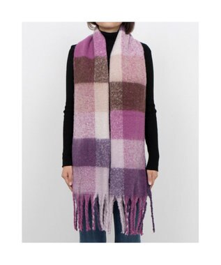 UNBILLION カシュネ cache nez / リサイクルポリブロックチェックストール パープル