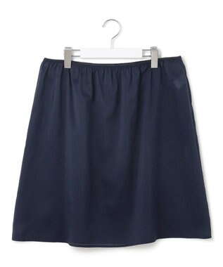 23区 L 【Lサイズ限定/吸水速乾/UVカット/接触冷感/】ストレッチジョーゼット 半袖ワンピース ネイビー系