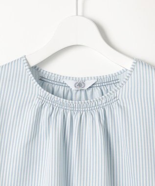 J.PRESS LADIES ストライプジャカード ラウンドネック カットソー アクアストライプ系