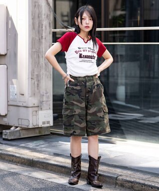 WEGO キーネックサイドレースアップちびT 柄7