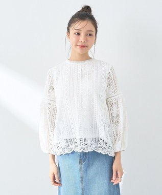 earth music&ecology レースプルオーバー Off White