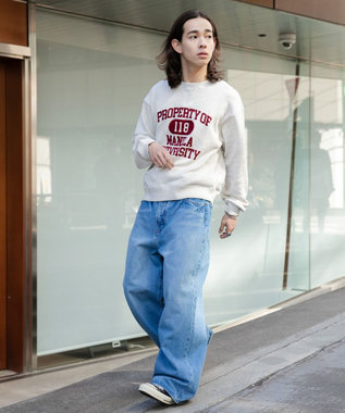 WEGO 【ユニセックス着用ITEM/】スーパーバギージーンズ デニム淡加工色