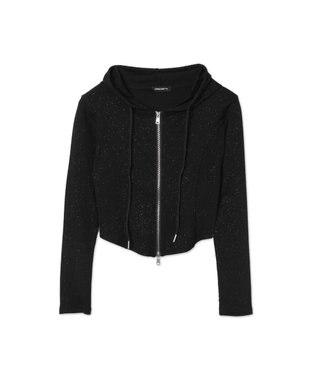 WEGO カーブヘムダブルZIPパーカー ブラック