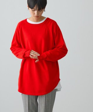 AMERICAN HOLIC ２ＷＡＹバイパチヘンリーネックニットプルオーバー Red