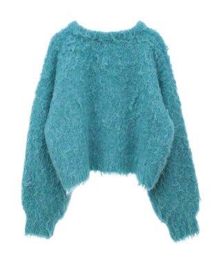 Green Parks armonia．シャギーショートカーディガン Blue