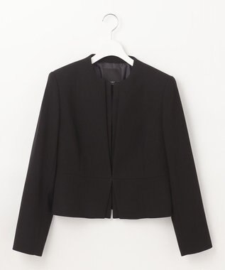 自由区 FORMAL 【前開きワンピース】ドビーボーダーリボン ジャケット+ワンピース ブラック系