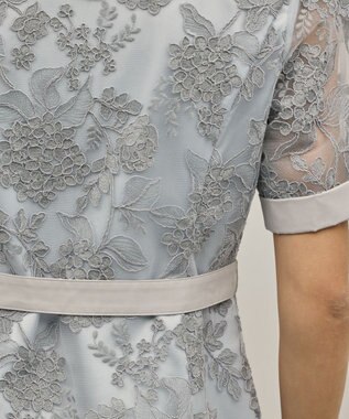 GRACE CONTINENTAL フラワーコード刺繍ワンピース グレー