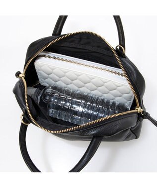 UNBILLION ペルケ perche / ガーメントレザー・ランドスケープ2wayミニボストン ブラック