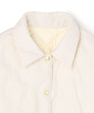 UNFILO L 【自宅で洗濯OK / ファー襟取り外し可能】TAIONコラボ ボア襟 リバーシブルダウン アイボリー