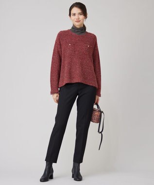 自由区 L ツイーディー ニット オレンジ系