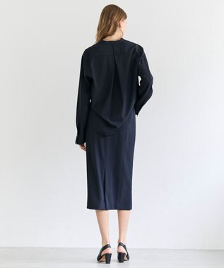 BEIGE， 【セットアップ対応】SPHENE / スタンドカラープルオーバーブラウス Navy