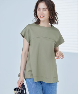 組曲 【WEB限定】コンシャスジャージー チュニックカットソー オリーブ系