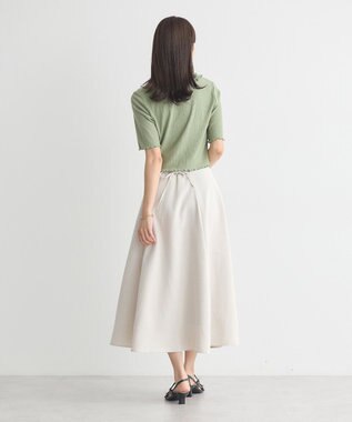 earth music&ecology フリルカットリブカーディガン Green