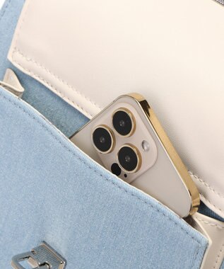 style code 【MERCURYDUO/マーキュリーデュオ】デニムコンビ　フラップハンドバッグ サックス