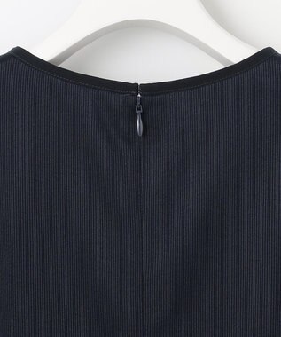 J.PRESS LADIES L 【洗える・吸水速乾】セオアルファピケストライプ ワンピース ネイビー系