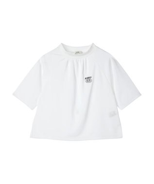 earth music&ecology スポーティー刺繍ロゴＴ Off White