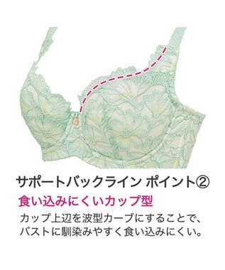 BRADELIS New York 【BRADELIS New York】サポートバックラインブラ24S1 グラマーバストをスッキリさせる補正ブラ ミント