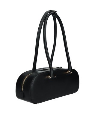 INTER-CHAUSSURES 【CHRISTIAN VILLA】レザーワイドスモールショルダーバッグ ブラック