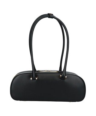 INTER-CHAUSSURES 【CHRISTIAN VILLA】レザーワイドスモールショルダーバッグ ブラック