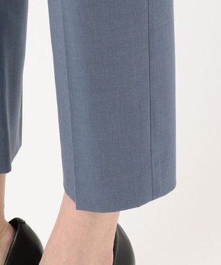 J.PRESS LADIES S 【シワになりにくい】コットンフィッティーシャーク テーパードパンツ ダルブルー系
