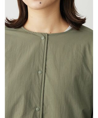 Green Parks ライト中わたノーカラーブルゾン Khaki