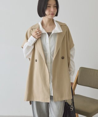 AMERICAN HOLIC 【花粉防止加工】サイドスリットベスト Beige