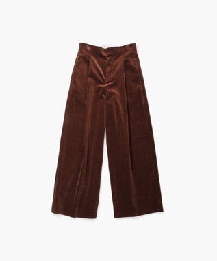 ATON SUVIN CORDUROY | タックワイドパンツ BROWN