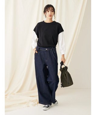 CRAFT STANDARD BOUTIQUE ９分袖ショルダータックプルオーバー Black