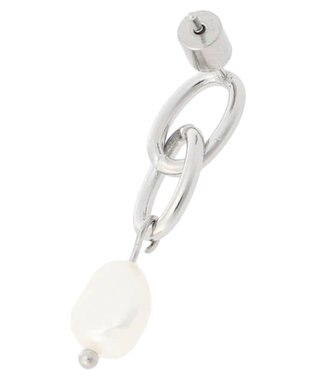 Green Parks ・ＨＡＬＦ　ＴＩＭＥ　サージカルパールチェーンピアス Silver