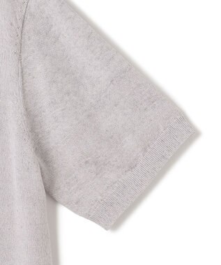 JOSEPH HOMME リネンナイロンプレーン　半袖ヘンリーネックニット ライトグレー系