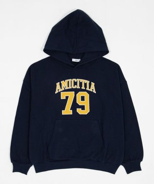 WEGO グラフィックビッグプルパーカー ネイビー