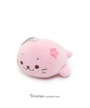 Mother garden しろたん 桜色 ふわもち ぬいぐるみキーホルダー ピンク（淡）