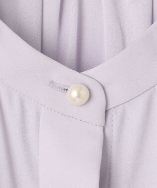 23区 S 【洗える】バックサテンアムンゼン パール釦 ブラウス ライラック系