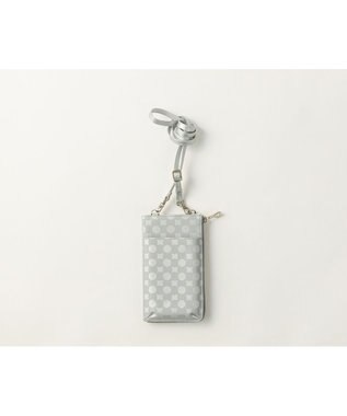 MIYABIYA La quoh with kirakaracho 南蛮七宝プリントレザー スマホポシェット 月白銀(シルバー)