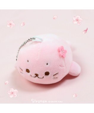  しろたん 桜色 ふわもち ぬいぐるみキーホルダー