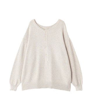 YECCA VECCA 2wayヘンリーネックルーズニット Beige