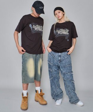 WEGO 【ユニセックス着用ITEM】パターンアップリケグラフィックT（SS） ブラック