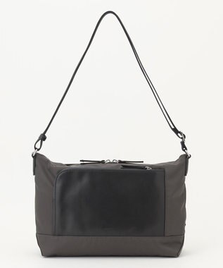 Y'SACCS ナイロン×リサイクルレザー　コンビマルチショルダー グレー