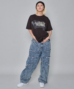 WEGO 【ユニセックス着用ITEM】パターンアップリケグラフィックT（SS） ブラック