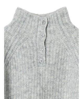 earth music&ecology フワフワＭＩＸハイネックショートニット Light Gray