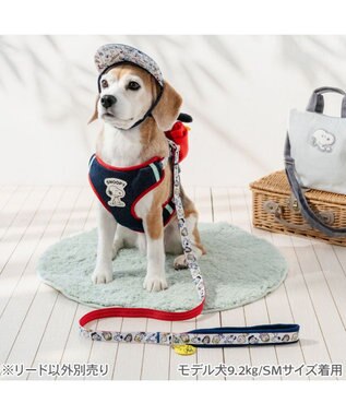 PET PARADISE スヌーピー なかよしリード Ｍ～Ｌ ホワイト×レッド