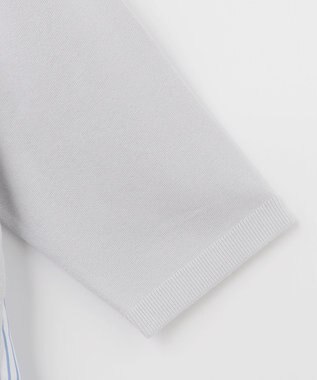 自由区 【洗える】ハイツイストコットンアセテート バックデザイン プルオーバーニット ライトグレー系1