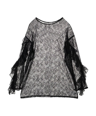 Green Parks ・ＡＮＤ　ＳＥＡＲＣＨ　レーシーラッフルスリーブチュニック Black