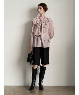 Te chichi ボウタイチュニックフリルブラウス《2025Autumn catalog vol.2 item》 ピンク