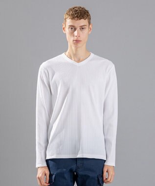 JOSEPH HOMME 【LEON 掲載】テックリブジャージー　Vネックカットソー ホワイト系