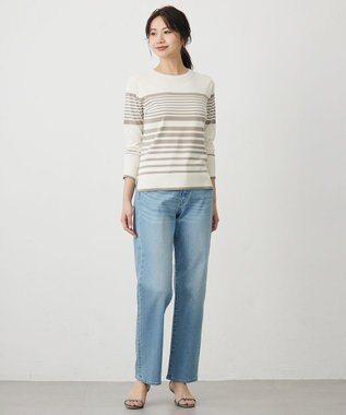 J.PRESS LADIES VIGODA ボーダー ニット オフ×モカボーダー系