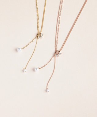 Phoebe 【長さ調整可能】Y字ネックレス/2wayアレンジパールラリエットネックレス ゴールド ゴールド