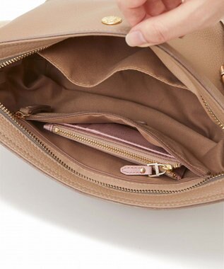 TOPKAPI 【TREASURE TOPKAPI】ソフトシュリンク テープ コンビ レザー ミニショルダーバッグ グレージュ